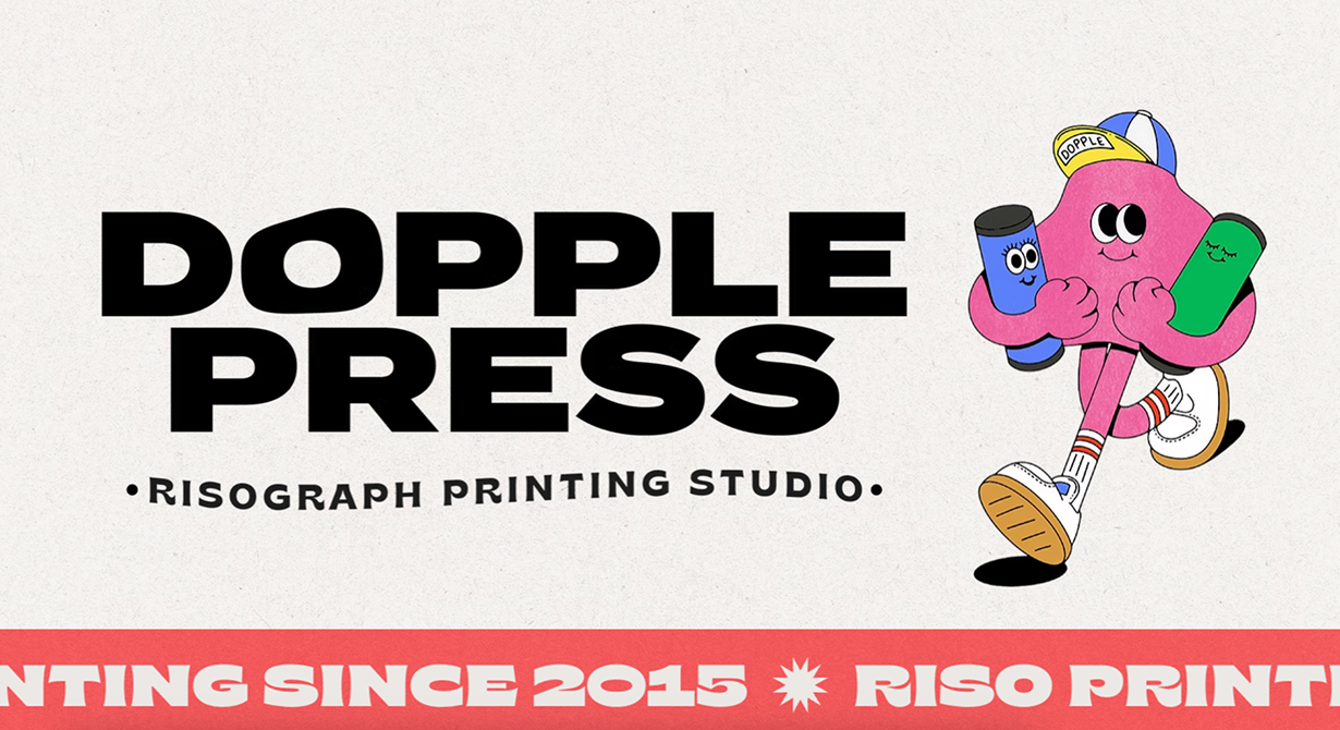 Homepage for Dopple press printing studio
