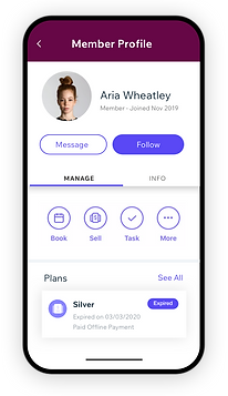 Image of a Ballet School website with the client management tool from Wix Bookings